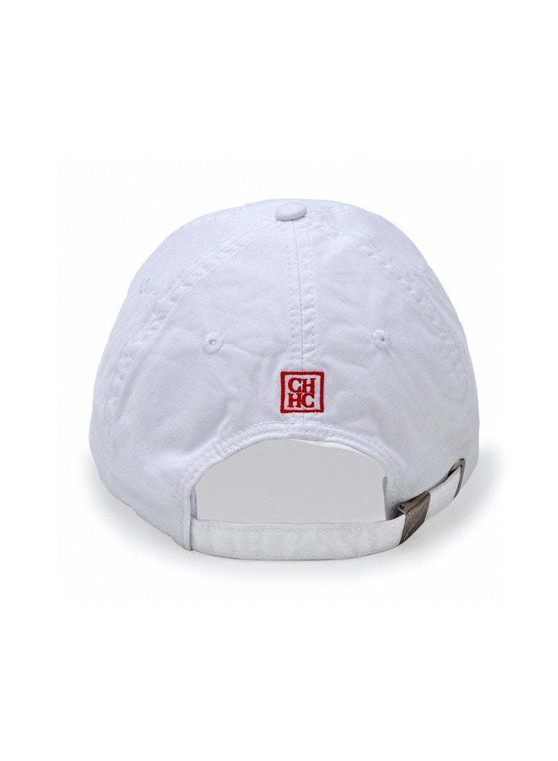 CAROLINA HERRERA White Unisex Baseball Cap CH Embroidery Luxury Adjustable Sun Protection Lightweight Breathable Comfortable for Daily Wear - Image 3