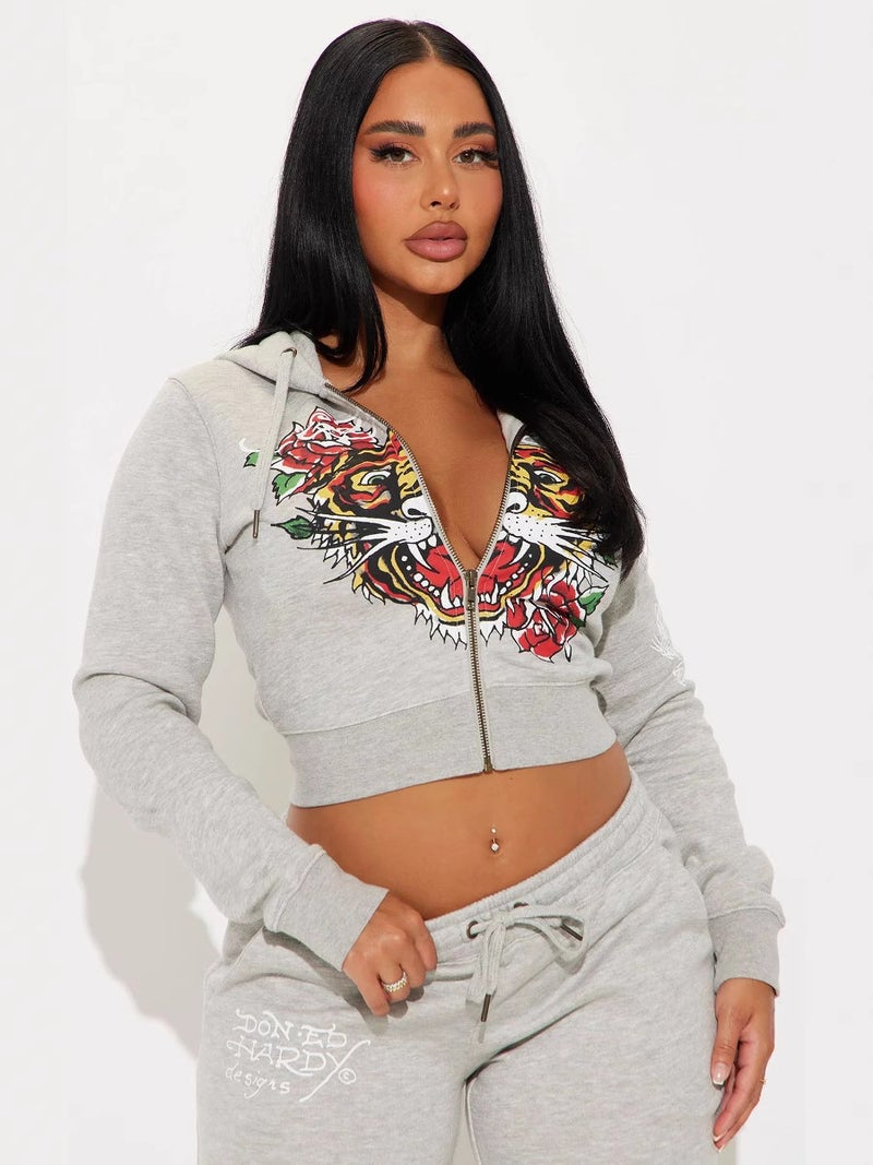 Suit Zone Loose Sweater Pants Printed Pants Long Sleeve Two-Piece 8181 - Image 3