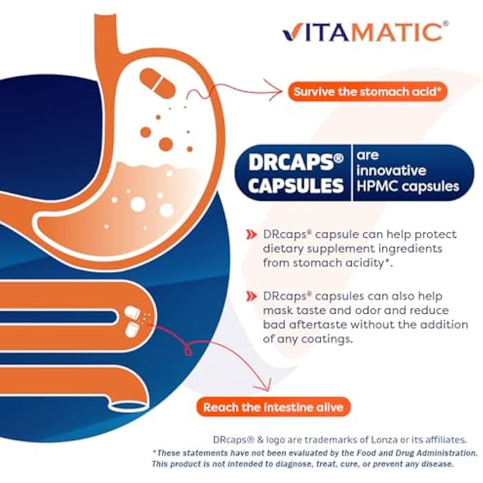 Vitamatic Bifidobacterium Bifidum - 10 Billion per DR Capsule - 60 Count - Digestive Support - Made with Prebiotic Inulin Fiber - Image 4