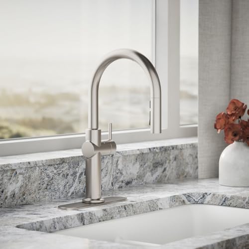 KOHLER Touchless Pull Down Kitchen Faucet, 3-Spray, Vibrant Stainless, with Touchless Activation and LED Light Indicating Ready Use - Image 2
