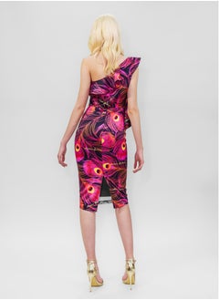 BITOLIA GALLERY Midi Cold Shoulder Ruffles Dress Pink  - Image 2