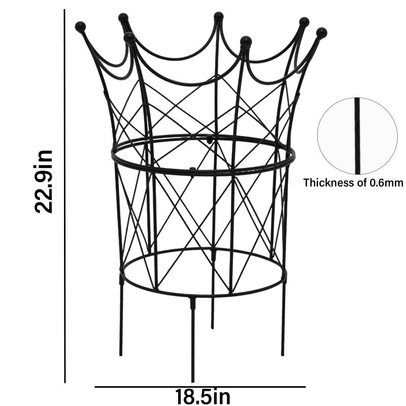 GOOOXIM Large Peony Cages and Supports 18.9"x23.6" - Durable Round Garden Flower Rings | Tall Plant Support Stakes for Outdoor Peonies | Enhances Peony Planting Success with Secure Grounding - Image 2