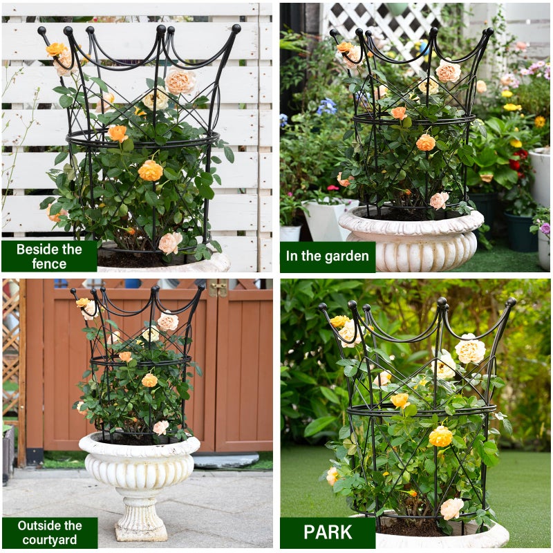 GOOOXIM Large Peony Cages and Supports 18.9"x23.6" - Durable Round Garden Flower Rings | Tall Plant Support Stakes for Outdoor Peonies | Enhances Peony Planting Success with Secure Grounding - Image 5