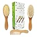 Molylove 3 Piece Baby Hair Brush and Comb Set for Newborn Toddlers Natural Wooden Hairbrush with Soft Goat Bristles for Cradle Cap Perfect Scalp Grooming Product for Infant Toddler Kids Baby - Image 2