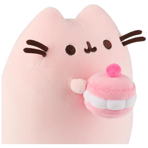 GUND Pusheen Cherry Macaron Squisheen Plush, Squishy Toy, Collectible Dessert Food Toy, Cat Stuffed Animal for Ages 8 and Up, Pink, 9.5” - Image 3