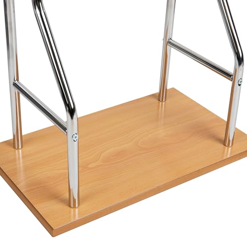 Mind Reader Valet Stand, Clothes Rack, Clothing Organizer, Jacket Hanger, Metal, Wood, 19.75" L x 11.75" W x 43" H, Silver - Image 5