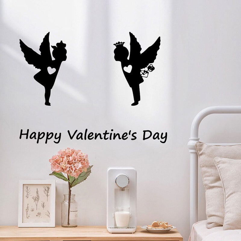 🏠 ملصق حائط لعيد الحب ديكور لاصق أسود 29x17 5 سم 2 مجموعات - Image 1
