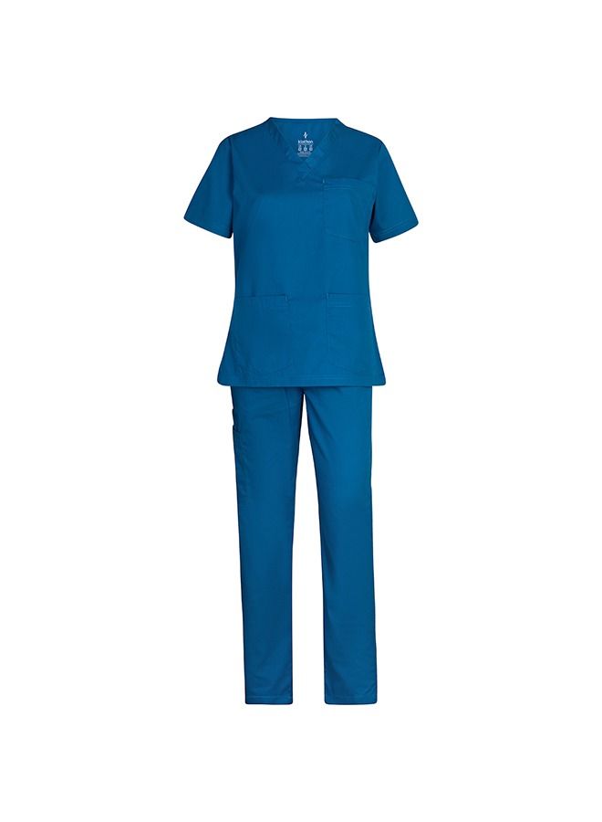 Klothon Medical Scrub Suit - Dark Marine, Polycotton Scrub For Women - Image 1