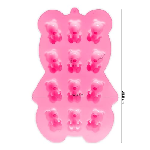 MoldBerry Silicone Chocolate Mould Baking Teddy Bears Jelly Mold Candy Cake Decoration Ice Tray Candle Making Homemade Flexible Reusable (Pack Of 1), 25.5 x 16.3 x 1 Centimeters - Image 2