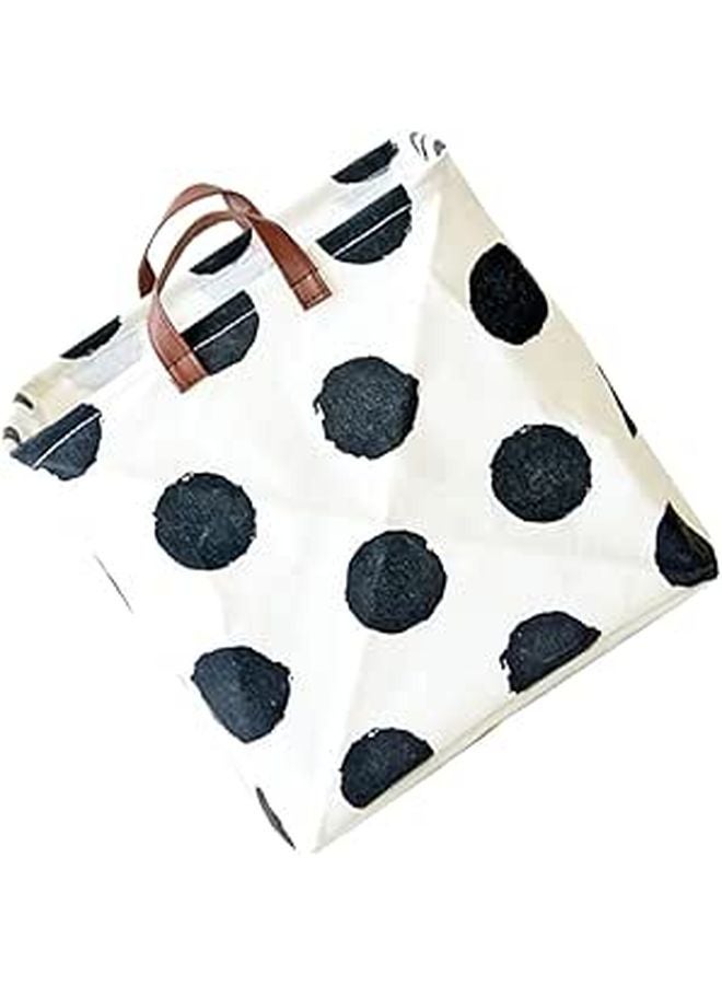 Foldable Square Laundry Basket Large Clothes Organizer Bin With Cotton Linen Fabric - Image 1