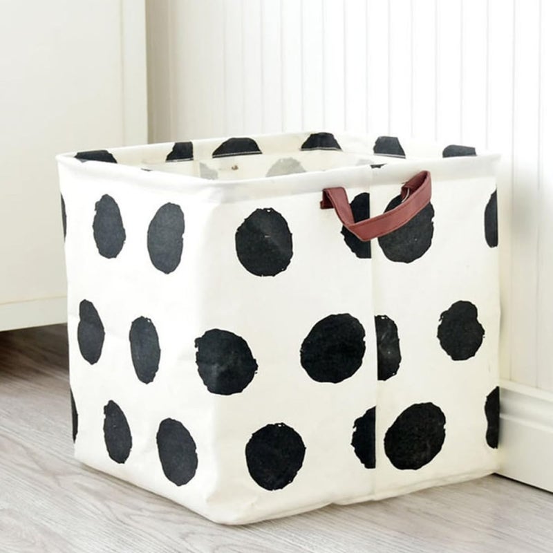 Foldable Square Laundry Basket Large Clothes Organizer Bin With Cotton Linen Fabric - Image 4