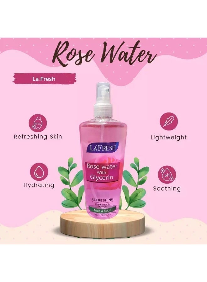 LA FRESH Rose Water with Refreshing Glycerin,250ml - Image 2