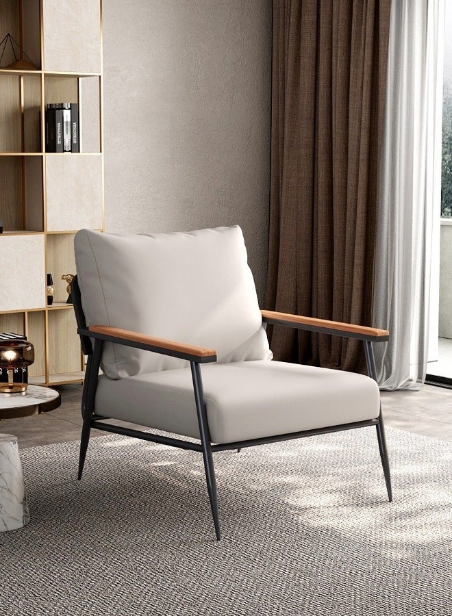 فاشون هوم كرسي حديث متعدد الأغراض منجد للقراءة، كرسي مريح بذراعين، كرسي صالة بإطار حديدي، كرسي مقعد ناعم لغرفة المعيشة، غرفة النوم، صالة 65 × 77 × 90 سم (مجمع بالكامل) - Image 3