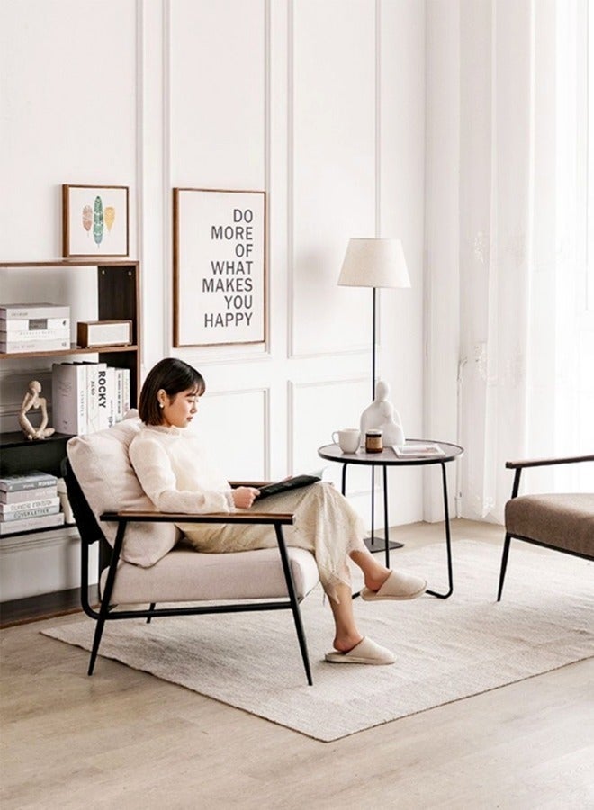 فاشون هوم كرسي حديث متعدد الأغراض منجد للقراءة، كرسي مريح بذراعين، كرسي صالة بإطار حديدي، كرسي مقعد ناعم لغرفة المعيشة، غرفة النوم، صالة 65 × 77 × 90 سم (مجمع بالكامل) - Image 5