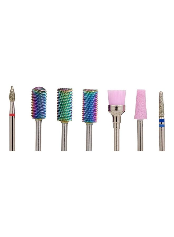 NIBEMINENT 7-Piece Diamond Nail Drill Bits Set Multicolour - Image 2