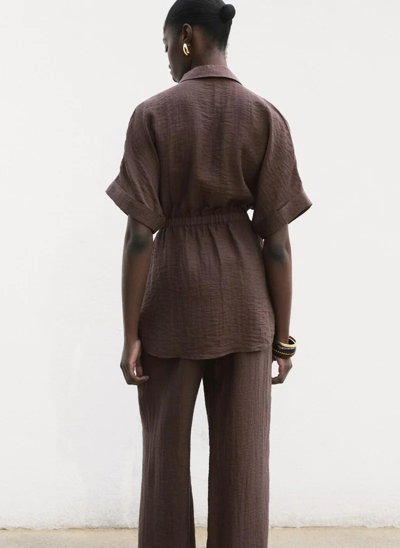 مانجو Lyocell trousers with elastic waistband