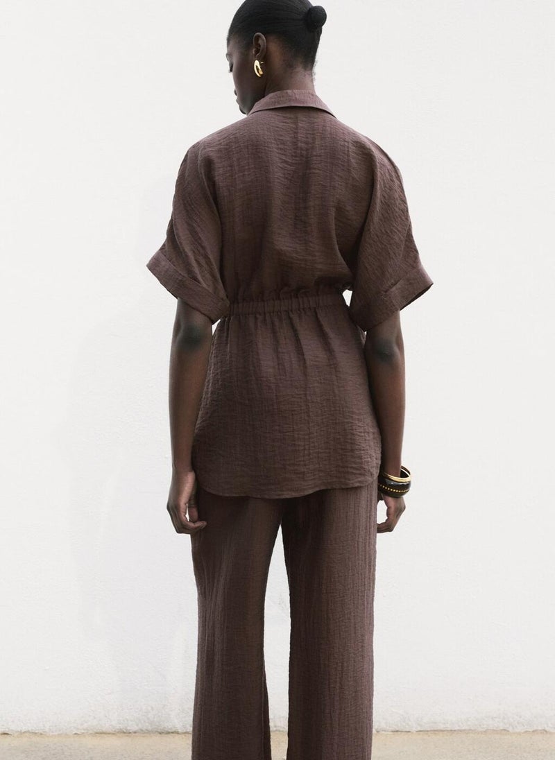 MANGO Lyocell trousers with elastic waistband  - Image 2