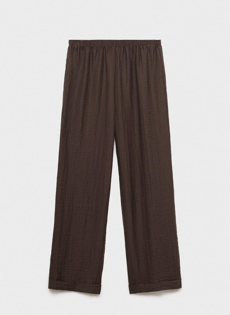 MANGO Lyocell trousers with elastic waistband  - Image 5