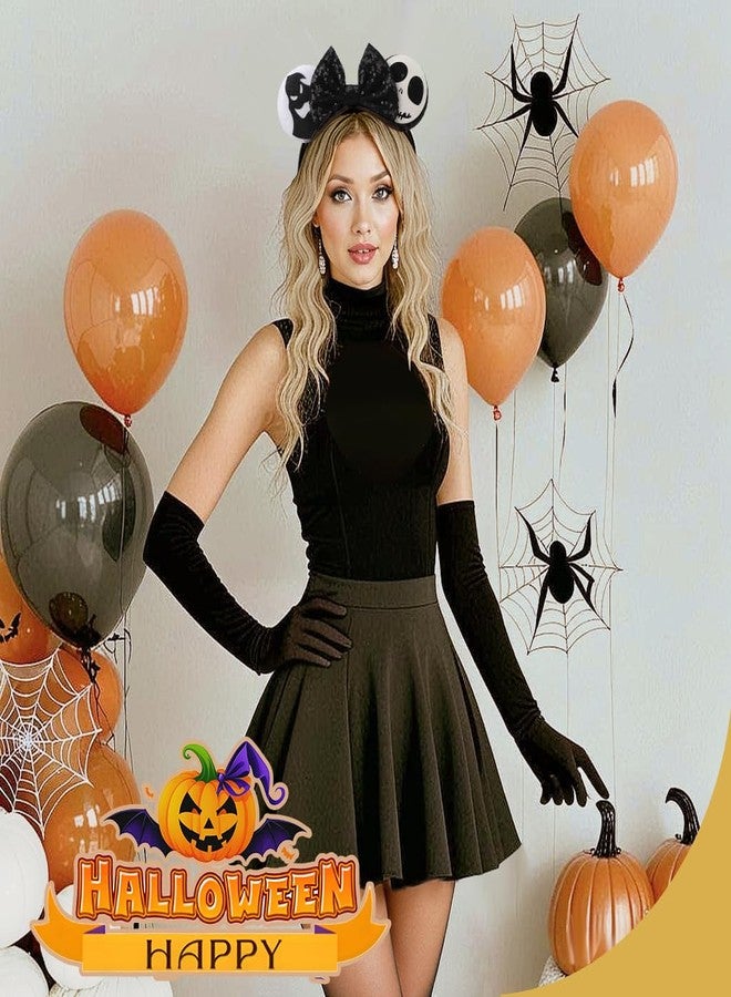 DRESHOW Halloween Mouse Ears Headbands for Women Sequin Bow Headbands Elastic Adjustable Headband Glitter Party Decoration Cosplay Costume for Women - Image 2