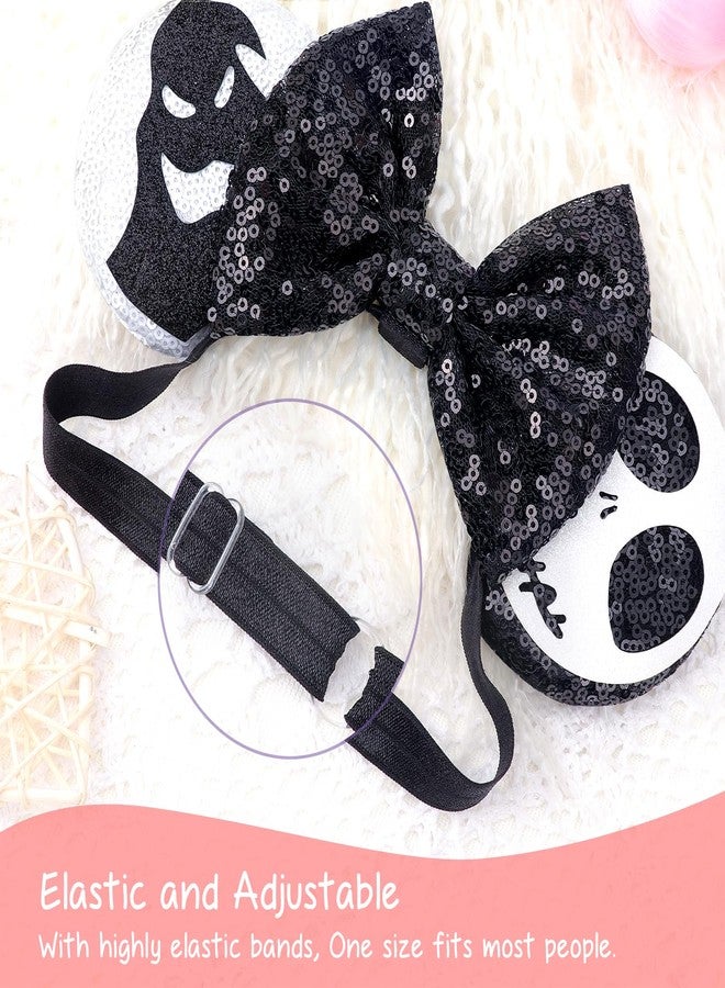DRESHOW Halloween Mouse Ears Headbands for Women Sequin Bow Headbands Elastic Adjustable Headband Glitter Party Decoration Cosplay Costume for Women - Image 3