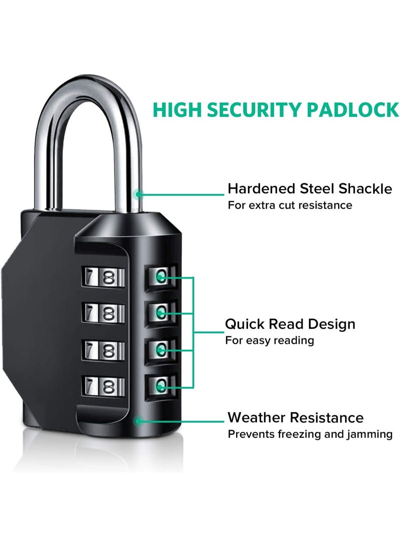 SUNSAR Combination Locker Padlock, 4 Digit Coded Padlock, Gym Lock, School Locker Lock, Weatherproof Combination Lock Outdoor (1pcs) - Image 3