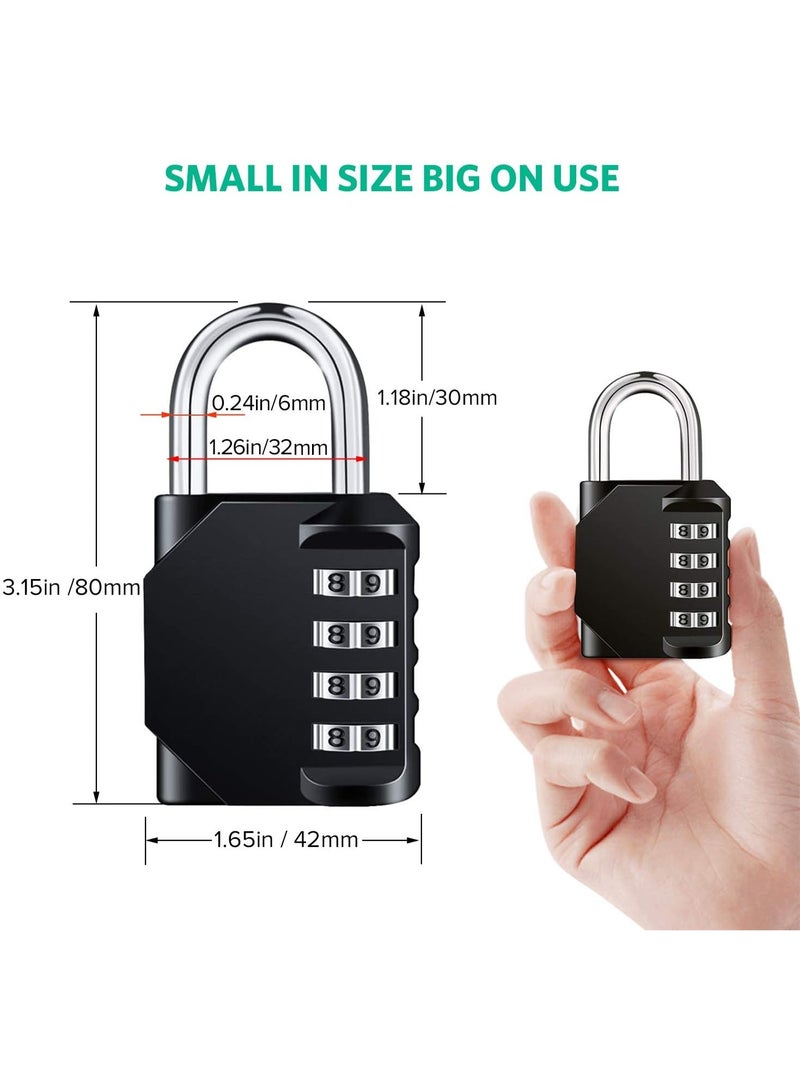 SUNSAR Combination Locker Padlock, 4 Digit Coded Padlock, Gym Lock, School Locker Lock, Weatherproof Combination Lock Outdoor (1pcs) - Image 2