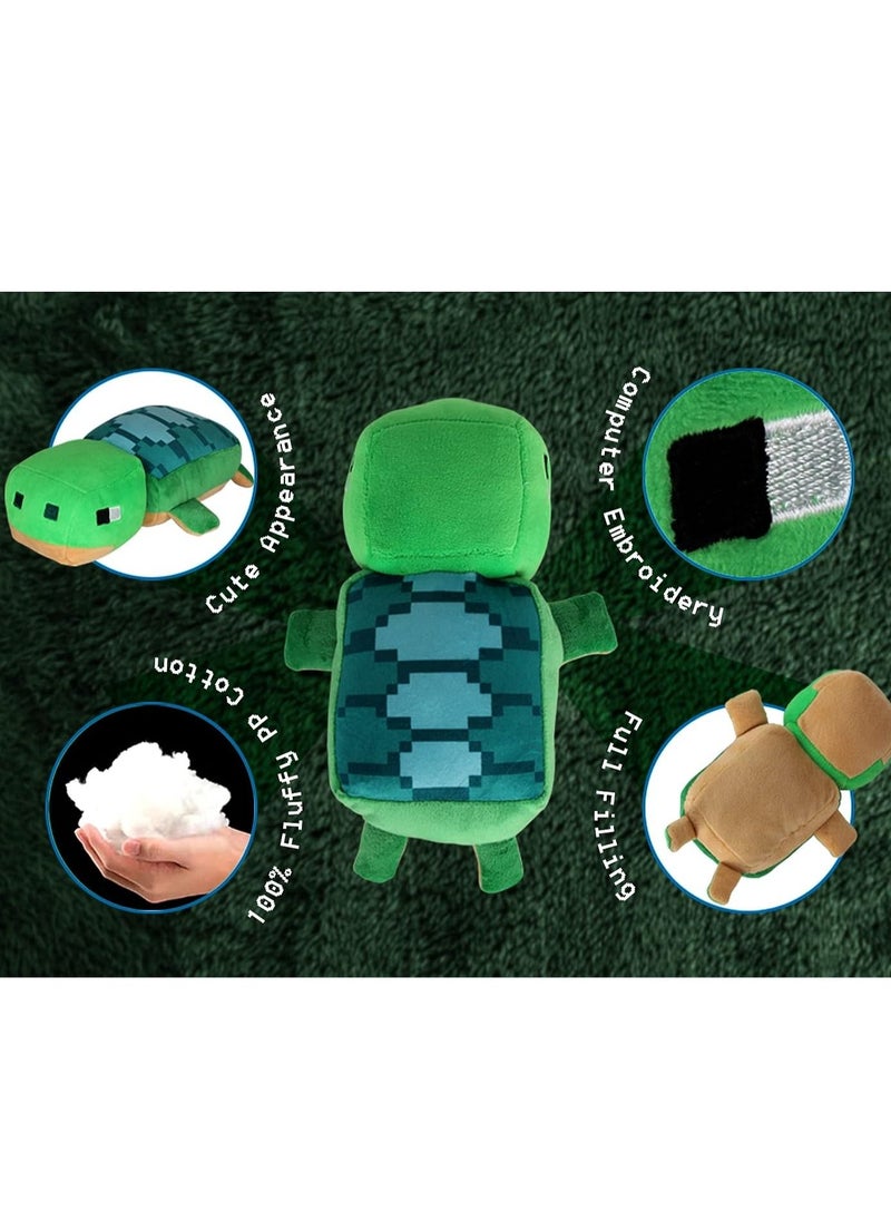 null - Minecraft Sea Turtle Plush 7.8 in Character Dolls, Soft, Collectible Gift for Fans Age 3 and Older - Image 1