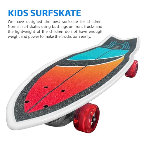 EasyGoProducts Surfskate Kids Skateboard Surf Skate Trucks for Kids Front Caster Wheel Rotates Easily for Children Great Pumping Power Heavy Duty Trucks in Rear Graphics on Grip Tape 31” Long X 9” Wide - Image 2