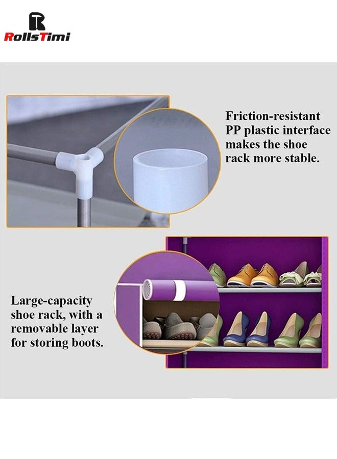 رولستيمي 12 طبقة مزدوجة الغبار واقية ورطبة رف الأحذية مجلس الوزراء ، البني - Image 3