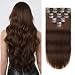 Jiameisi Clip In Hair Extensions Real Human Hair, Remy Human Hair Clip In Extensions Clip Ins For Women Straight Human Hair Be Dyed Styled With Heat Tools 18 Inch 120g 8Pcs 4 Medium Brown - Image 2