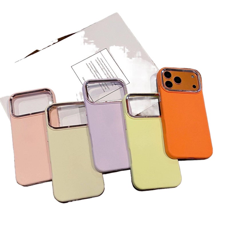 Protective Case | Orange | Silicone | Sparkling Diamond | Drop Protection | Shockproof Cover for iPhone 16 / 16 Plus / 16 Pro / 16 Pro Max - Image 3