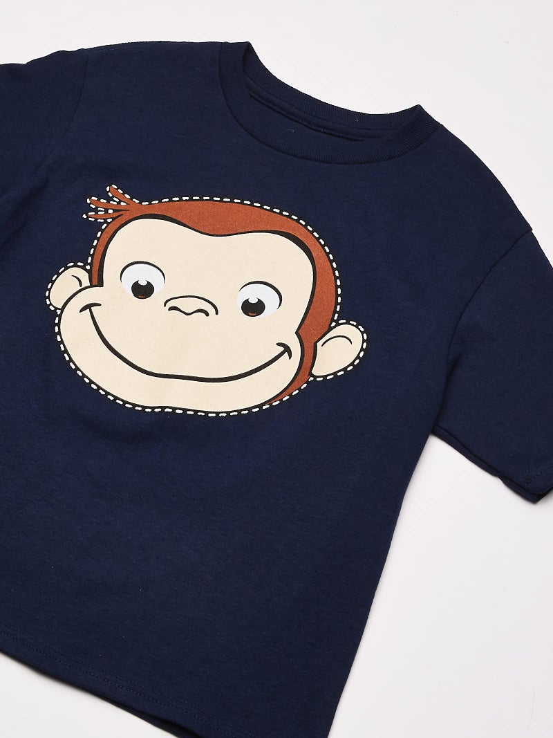 Curious George Little Boys' Toddler Short Sleeve T-Shirt, Navy, 5T - Image 2