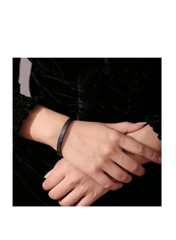 إسوارة محفور عليها آية الكرسي – ستانلس ستيل 316 ضد الصدأ – هدية إسلامية للرجال والنساء – لون أسود - Image 2