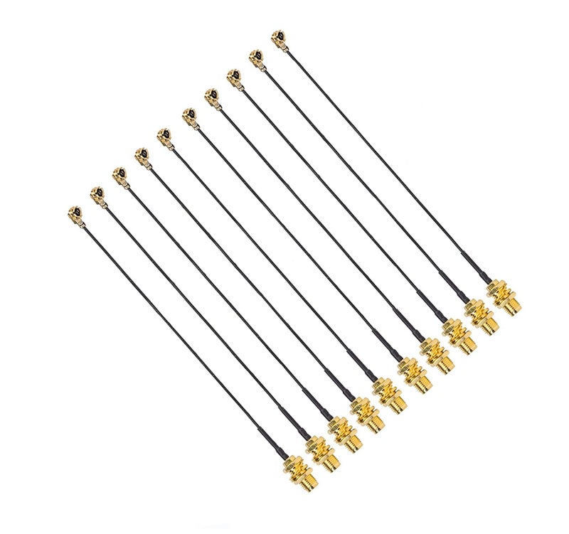 INVENTO 10PCS 10cm long Mini PCI U.FL to SMA Female Connector WiFi Pigtail Cable IPX to SMA Extension - Image 1
