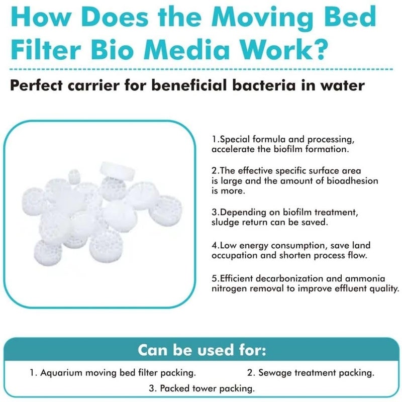 VAYINATO ® K5 Media, Moving Bed Biofilm Reactor (MBBR) Bio Filter Media (1 Litre) by Pezlifeworld - Image 3
