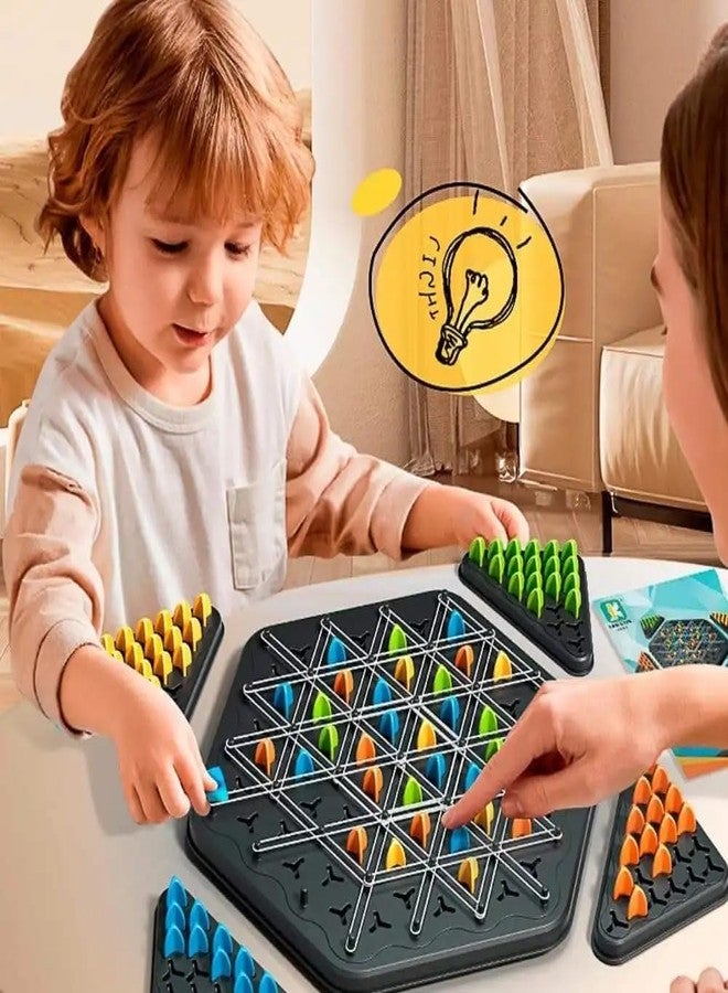 SAJANI Chain Triangle Chess Game | Puzzle Geometry Interactive Chess | Triangle Rubber Band Game for Kids & Adults | Family Classic Strategy Board Game for 2 to 4 Players (Triangle Chess Game) - Image 2