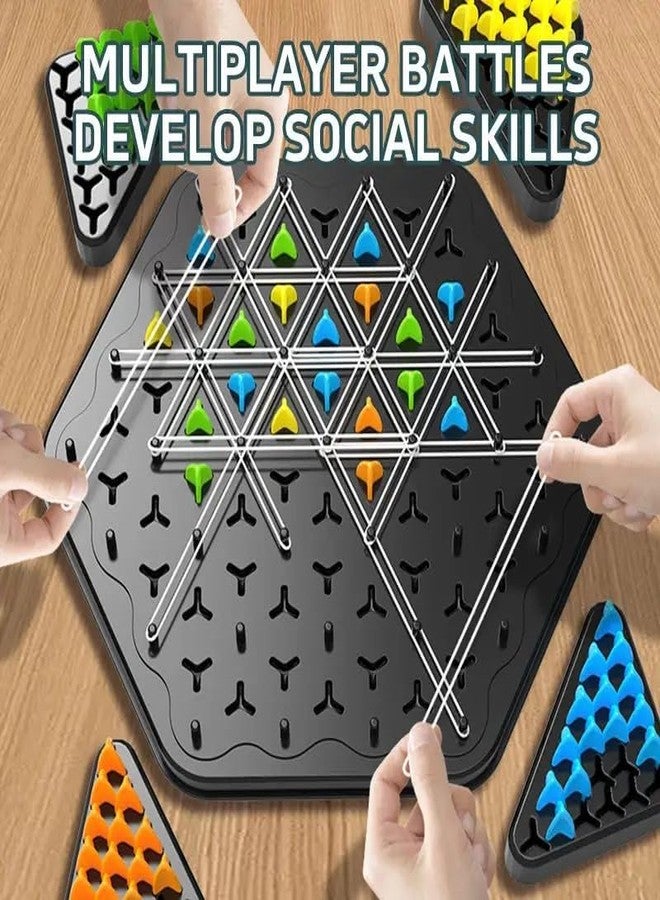 SAJANI Chain Triangle Chess Game | Puzzle Geometry Interactive Chess | Triangle Rubber Band Game for Kids & Adults | Family Classic Strategy Board Game for 2 to 4 Players (Triangle Chess Game) - Image 4