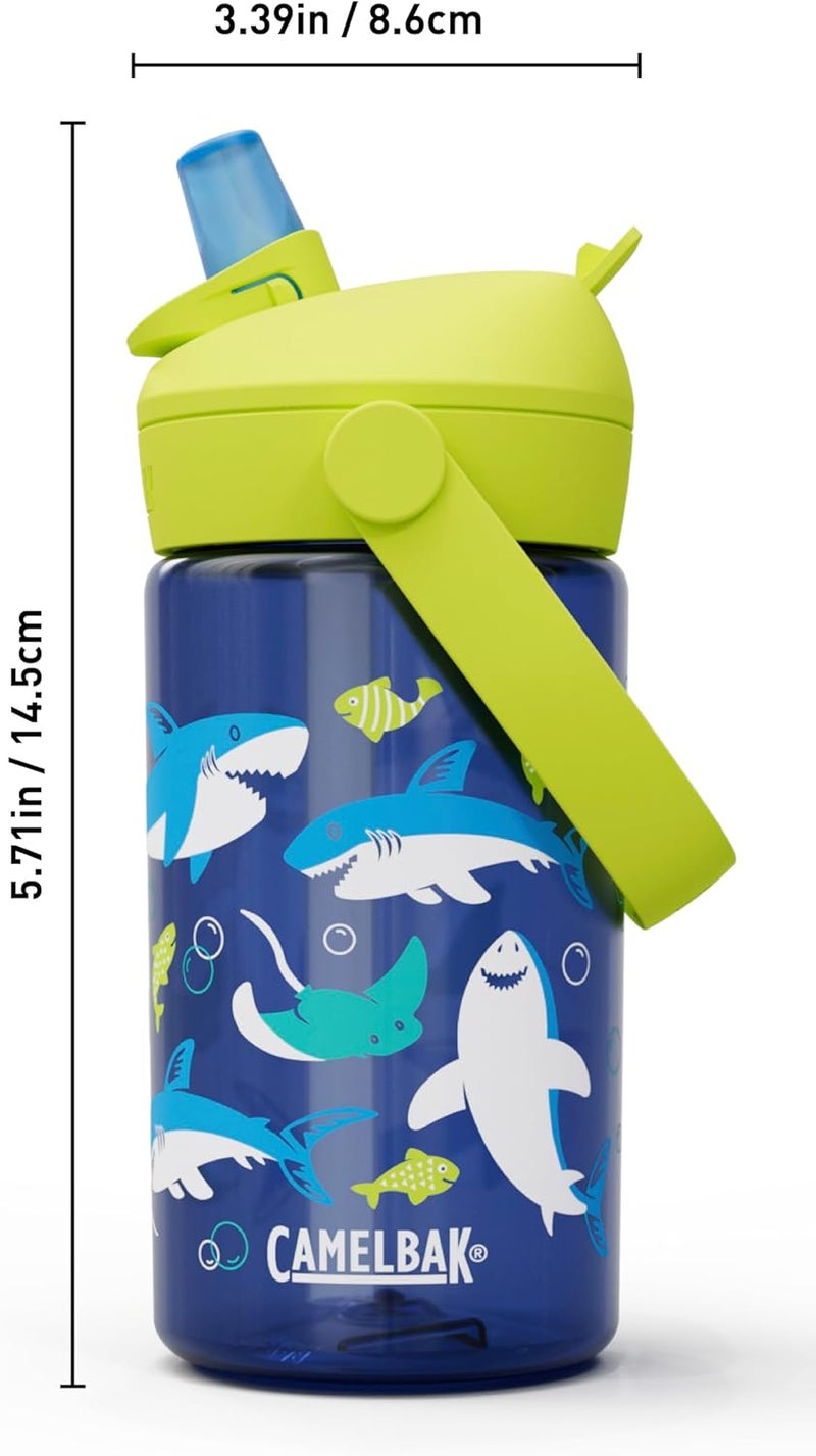 CamelBak Thrive Flip Straw Kids 14oz Water Bottle - Sharks and Rays Design - Image 4
