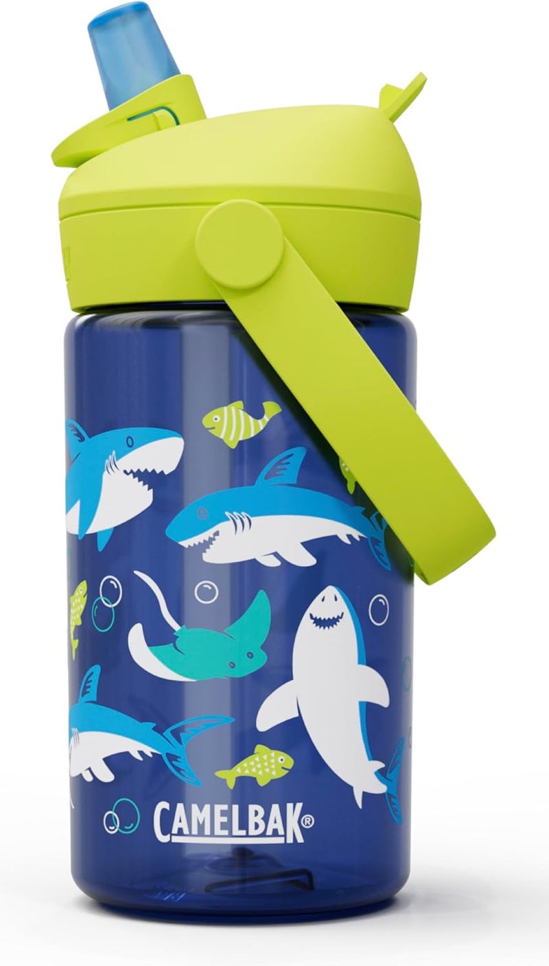 CamelBak Thrive Flip Straw Kids 14oz Water Bottle - Sharks and Rays Design - Image 1