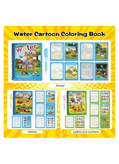 KASTWAVE 3-Piece Cartoon Water Coloring Magic Book With Water Pen For Toddlers And Kids  - Image 5