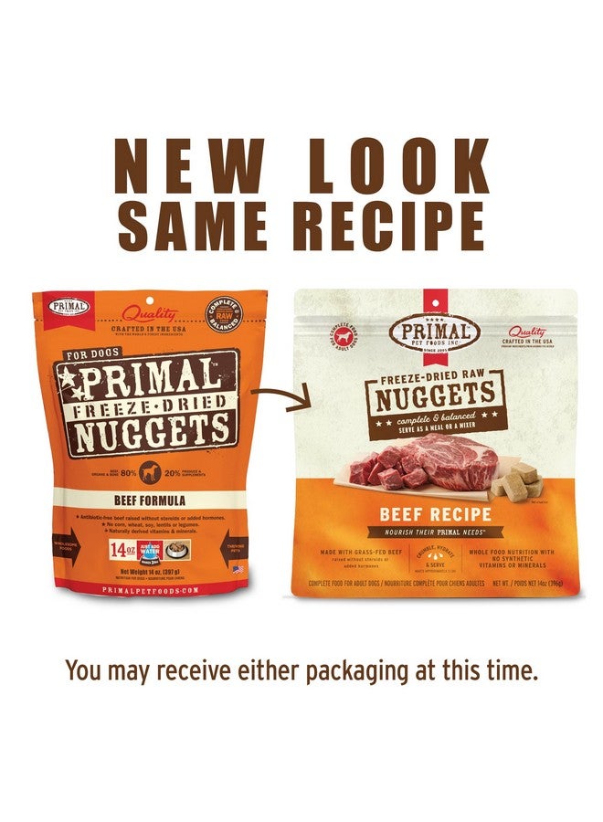 Primal Pet Foods Primal Freeze Dried Raw Dog Food Nuggets, Beef, Complete & Balanced Meal, Also Use as Topper or Treat, Premium, Healthy, Grain Free, High Protein Raw Dog Food, 14 oz - Image 2