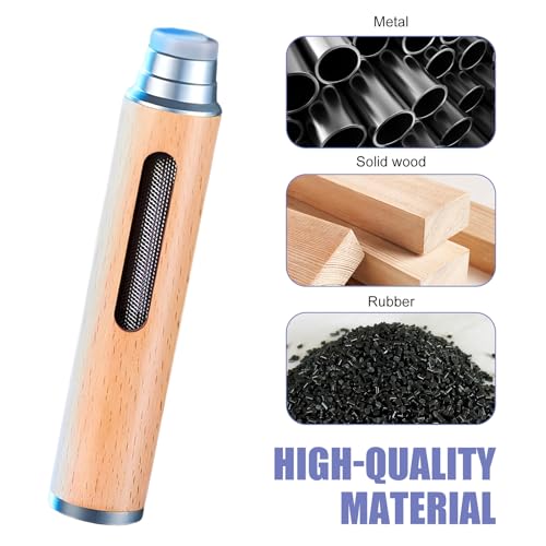 MOXRUQ 2 PCS Handmade Woode Portable Ashtrays, Anti-Ash Drop Car Ashtray with 5.2mm 6.8mm 7.8mm Cigarette Holders, Self-Storing Smoke Catcher, Universal for Car Home Office Tabletop Outside (Silver) - Image 3
