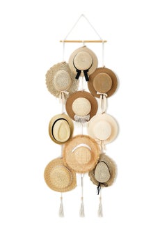 Hat Rack Hat Hangers, for Wall Boho Caps Storage Display Organizer with Decorative Tassels Modern Cowboy Womens Hat Holder, Display Hanger for Wide Brim Fedora Hats Bowler Baseball Caps