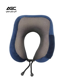 Agc AGC Memory Foam Travel Neck Pillow Ergonomic U Shaped Support Magnetic Therapy Cloth Soft Velvet Cover Adjustable Strap Perfect for Airplane Car Office Home - UC-1018  - Image 2