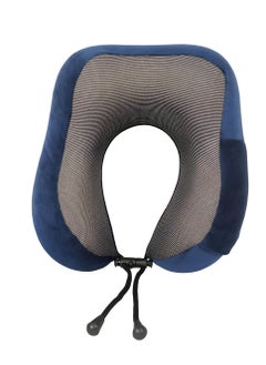 Agc AGC Memory Foam Travel Neck Pillow Ergonomic U Shaped Support Magnetic Therapy Cloth Soft Velvet Cover Adjustable Strap Perfect for Airplane Car Office Home - UC-1018  - Image 3