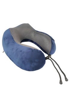 Agc AGC Memory Foam Travel Neck Pillow Ergonomic U Shaped Support Magnetic Therapy Cloth Soft Velvet Cover Adjustable Strap Perfect for Airplane Car Office Home - UC-1018  - Image 4