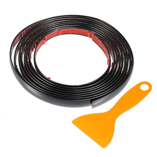 TUCKBOLD Car Truck Window Trim Strip 1/2" 12mm Width 10Ft 300cm Self Adhesive Scratch-Proof | Universal Exterior Interior Bumper Door Body Side Decorative Sticker Gloss Black 1 Set - Image 1