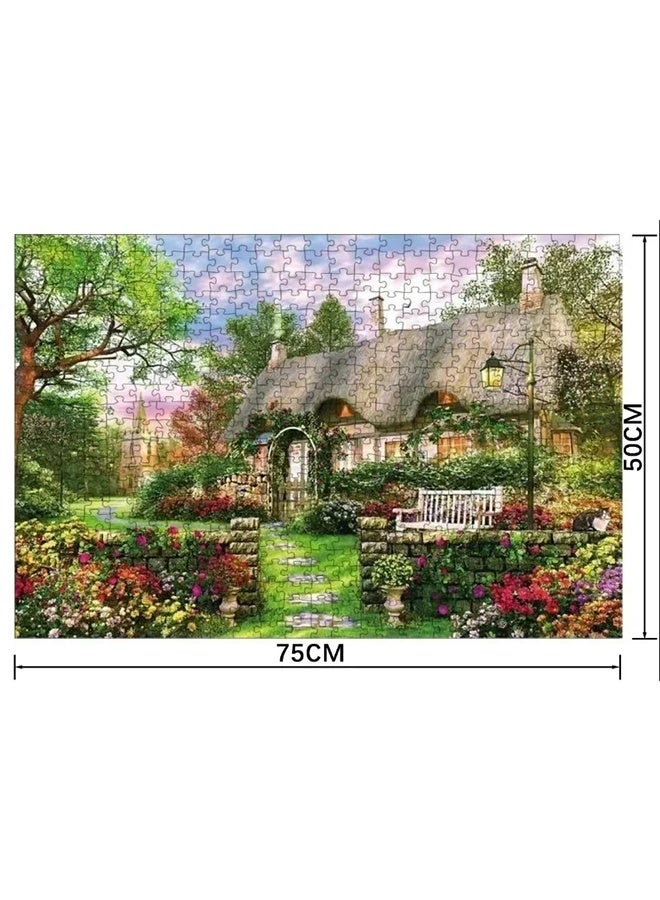 ألغاز اللوحات المكونة من 1000 قطعة للبالغين - ألغاز صغيرة بأجزاء دقيقة - ألغاز صعبة ومتحدية - هدايا عيد الميلاد والعيد الميلادي - ألعاب وأ игрушية - كوخ جبلي بحجم 10.24 × 14.96 بوصة - Image 2