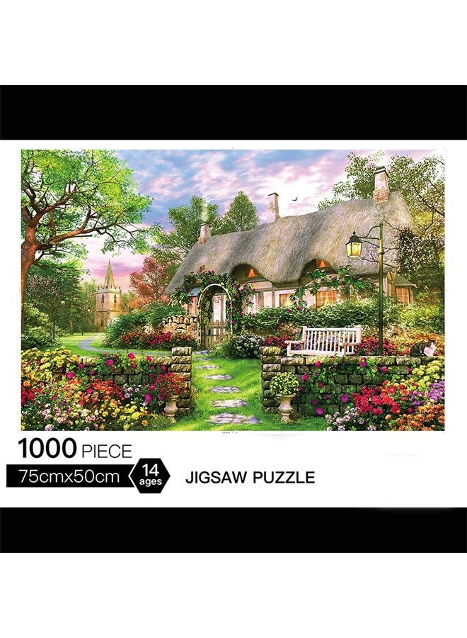 ألغاز اللوحات المكونة من 1000 قطعة للبالغين - ألغاز صغيرة بأجزاء دقيقة - ألغاز صعبة ومتحدية - هدايا عيد الميلاد والعيد الميلادي - ألعاب وأ игрушية - كوخ جبلي بحجم 10.24 × 14.96 بوصة - Image 5