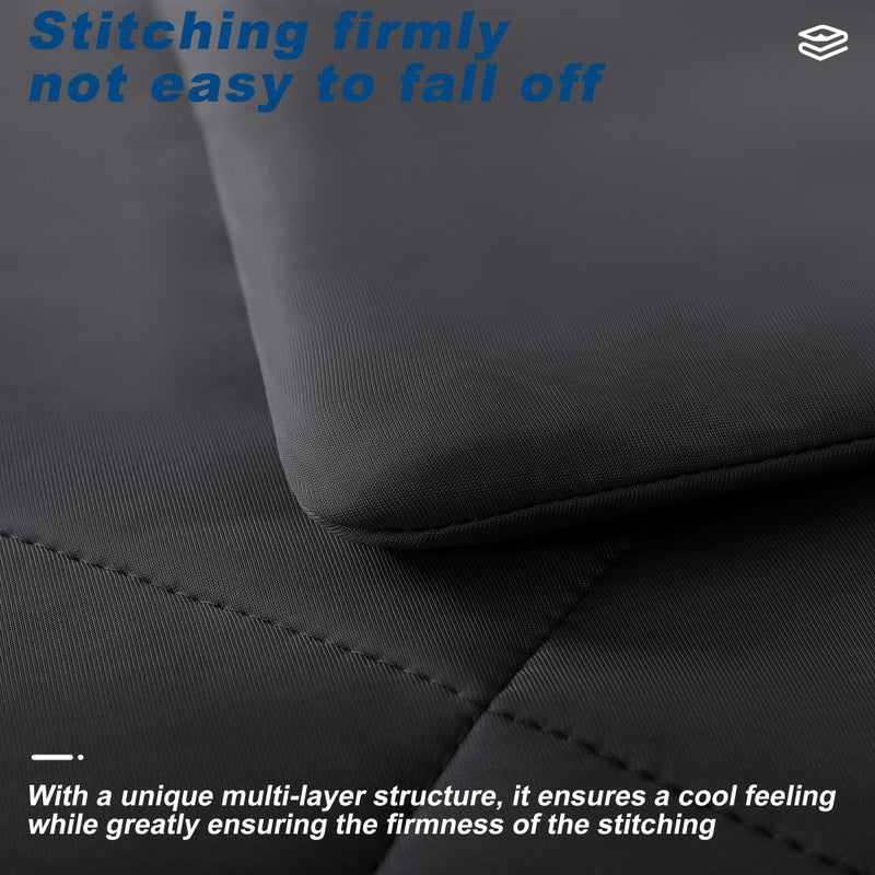 bedsmile Cooling Comforter King Size, Double-Sided Cold Tech Fabric Quilted Bed Comforters Cooling Blanket for Hot Sleepers, Breathable Lightweight Summer Bedding, All-Season Ice Blanket, Black - Image 4
